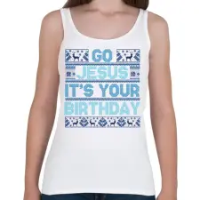 PRINTFASHION Go Jesus - Női atléta - Fehér női trikó