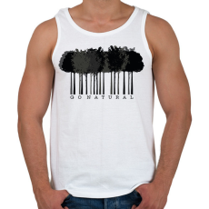 PRINTFASHION Go natural - vonalkód - Férfi atléta - Fehér