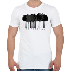 PRINTFASHION Go natural - vonalkód - Férfi póló - Fehér