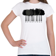 PRINTFASHION Go natural - vonalkód - Női póló - Fehér