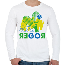 PRINTFASHION Go Roger - Férfi hosszú ujjú póló - Fehér férfi póló