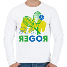 PRINTFASHION Go Roger - Férfi pulóver - Fehér