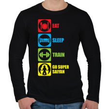 PRINTFASHION Go super saiyan - Férfi hosszú ujjú póló - Fekete férfi póló