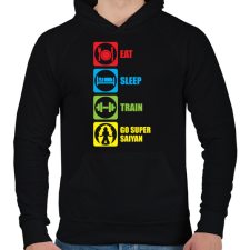 PRINTFASHION Go super saiyan - Férfi kapucnis pulóver - Fekete férfi pulóver, kardigán