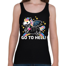 PRINTFASHION Go to hell unikornis - Női atléta - Fekete női trikó