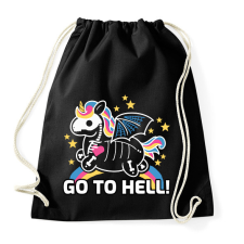 PRINTFASHION Go to hell unikornis - Sportzsák, Tornazsák - Fekete tornazsák