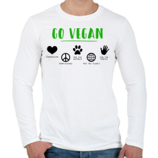 PRINTFASHION Go vegan - Férfi hosszú ujjú póló - Fehér