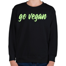 PRINTFASHION Go vegan - Gyerek pulóver - Fekete