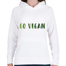 PRINTFASHION Go vegan - Női kapucnis pulóver - Fehér