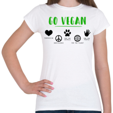 PRINTFASHION Go vegan - Női póló - Fehér
