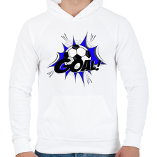 PRINTFASHION Goal - Férfi kapucnis pulóver - Fehér férfi pulóver, kardigán