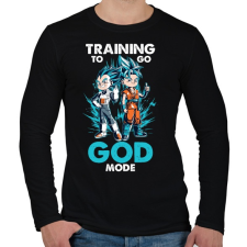PRINTFASHION GOD MODE - Férfi hosszú ujjú póló - Fekete férfi póló