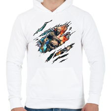 PRINTFASHION God Of War - Férfi kapucnis pulóver - Fehér férfi pulóver, kardigán
