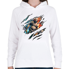 PRINTFASHION God Of War - Női kapucnis pulóver - Fehér női pulóver, kardigán