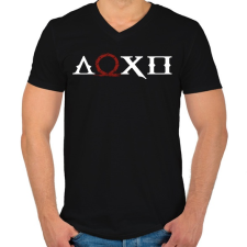 PRINTFASHION God of War: PS szimbólumok - Férfi V-nyakú póló - Fekete férfi póló