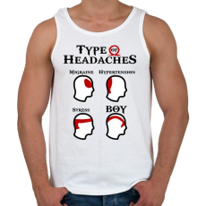 PRINTFASHION God of War - Types of Headaches - Férfi atléta - Fehér