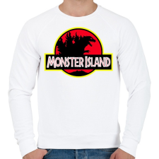 PRINTFASHION Godzilla - Férfi pulóver - Fehér férfi pulóver, kardigán