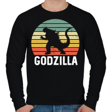 PRINTFASHION Godzilla - Férfi pulóver - Fekete férfi pulóver, kardigán