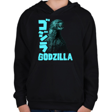 PRINTFASHION Godzilla - Gyerek kapucnis pulóver - Fekete gyerek pulóver, kardigán