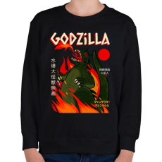 PRINTFASHION godzilla - Gyerek pulóver - Fekete