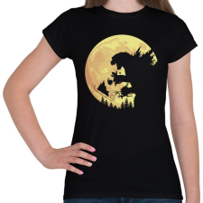 PRINTFASHION Godzilla karácsonya - Női póló - Fekete női póló