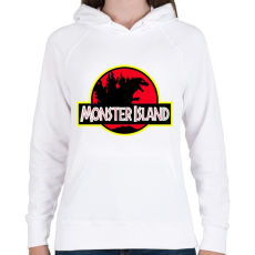 PRINTFASHION Godzilla - Női kapucnis pulóver - Fehér