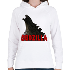 PRINTFASHION Godzilla - Női kapucnis pulóver - Fehér női pulóver, kardigán