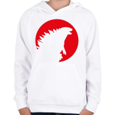 PRINTFASHION Godzilla Sziluett - Gyerek kapucnis pulóver - Fehér gyerek pulóver, kardigán