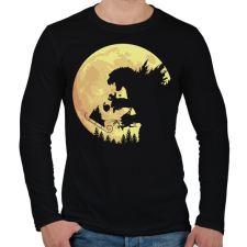 PRINTFASHION Godzilla XSmash - Férfi hosszú ujjú póló - Fekete férfi póló