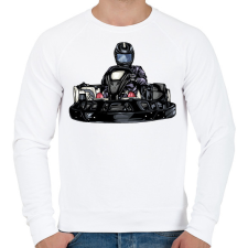 PRINTFASHION Gokart - Férfi pulóver - Fehér férfi pulóver, kardigán