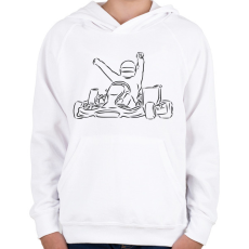 PRINTFASHION gokart - Gyerek kapucnis pulóver - Fehér