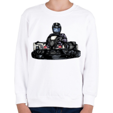 PRINTFASHION Gokart  - Gyerek pulóver - Fehér