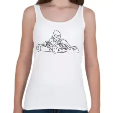 PRINTFASHION gokart - Női atléta - Fehér női trikó