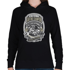 PRINTFASHION gokart - Női kapucnis pulóver - Fekete női pulóver, kardigán