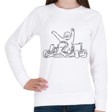 PRINTFASHION gokart - Női pulóver - Fehér női pulóver, kardigán