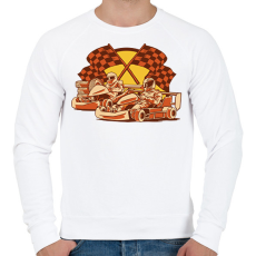 PRINTFASHION Gokartozás - Férfi pulóver - Fehér