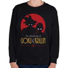 PRINTFASHION Goku és Krillin - Gyerek pulóver - Fekete