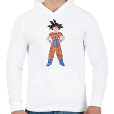 PRINTFASHION Goku - Férfi kapucnis pulóver - Fehér