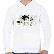 PRINTFASHION Goku - Férfi kapucnis pulóver - Fehér férfi pulóver, kardigán