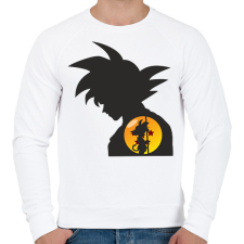 PRINTFASHION Goku - Férfi pulóver - Fehér férfi pulóver, kardigán