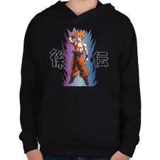 PRINTFASHION Goku - Gyerek kapucnis pulóver - Fekete gyerek pulóver, kardigán