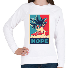PRINTFASHION Goku Hope - Női pulóver - Fehér női pulóver, kardigán