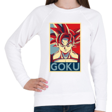 PRINTFASHION Goku - Női pulóver - Fehér női pulóver, kardigán