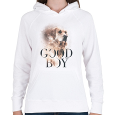 PRINTFASHION Golden Retriever - Good Boy - Női kapucnis pulóver - Fehér
