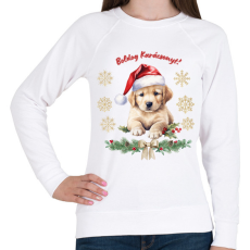 PRINTFASHION Golden retriever karácsony - Női pulóver - Fehér