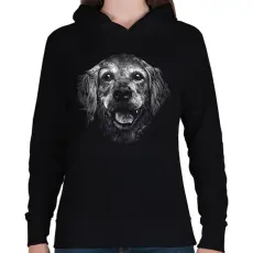 PRINTFASHION Golden retriever - Női kapucnis pulóver - Fekete