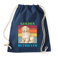 PRINTFASHION Golden Retriever - Sportzsák, Tornazsák - Sötétkék tornazsák