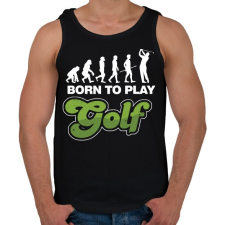 PRINTFASHION Golf evolúció - Férfi atléta - Fekete atléta, trikó