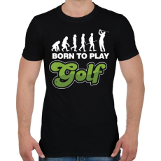 PRINTFASHION Golf evolúció - Férfi póló - Fekete