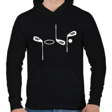 PRINTFASHION Golf - Férfi kapucnis pulóver - Fekete férfi pulóver, kardigán